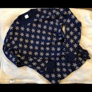 Hanna Andersson Snowflake Blue Adult (unisex) M Long John Top
